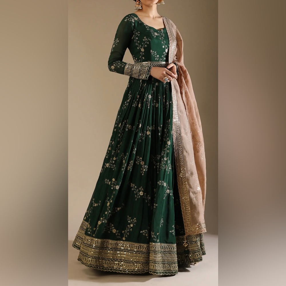 Green Anarkali size 16